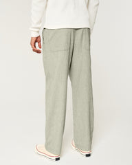 Linen-Blend Flex-Waist Baggy Pants-heather sage