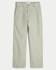 Linen-Blend Flex-Waist Baggy Pants-heather sage