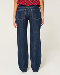 Low-Rise Dark Wash Loose Jeans-dark rinse