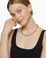 DY Madison® Chain Necklace in Sterling Silver with 18K Rose Gold, 8.5mm