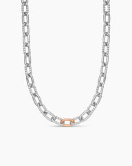 DY Madison® Chain Necklace in Sterling Silver with 18K Rose Gold, 8.5mm