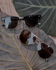Halston Polarized Stainless Steel Aviator Sunglasses