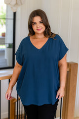Very Much Needed V-Neck Top in Teal (Online Exclusive)