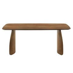 Furniture of America Megan Midcentury 7-Piece Walnut Wood Dining Table Set
