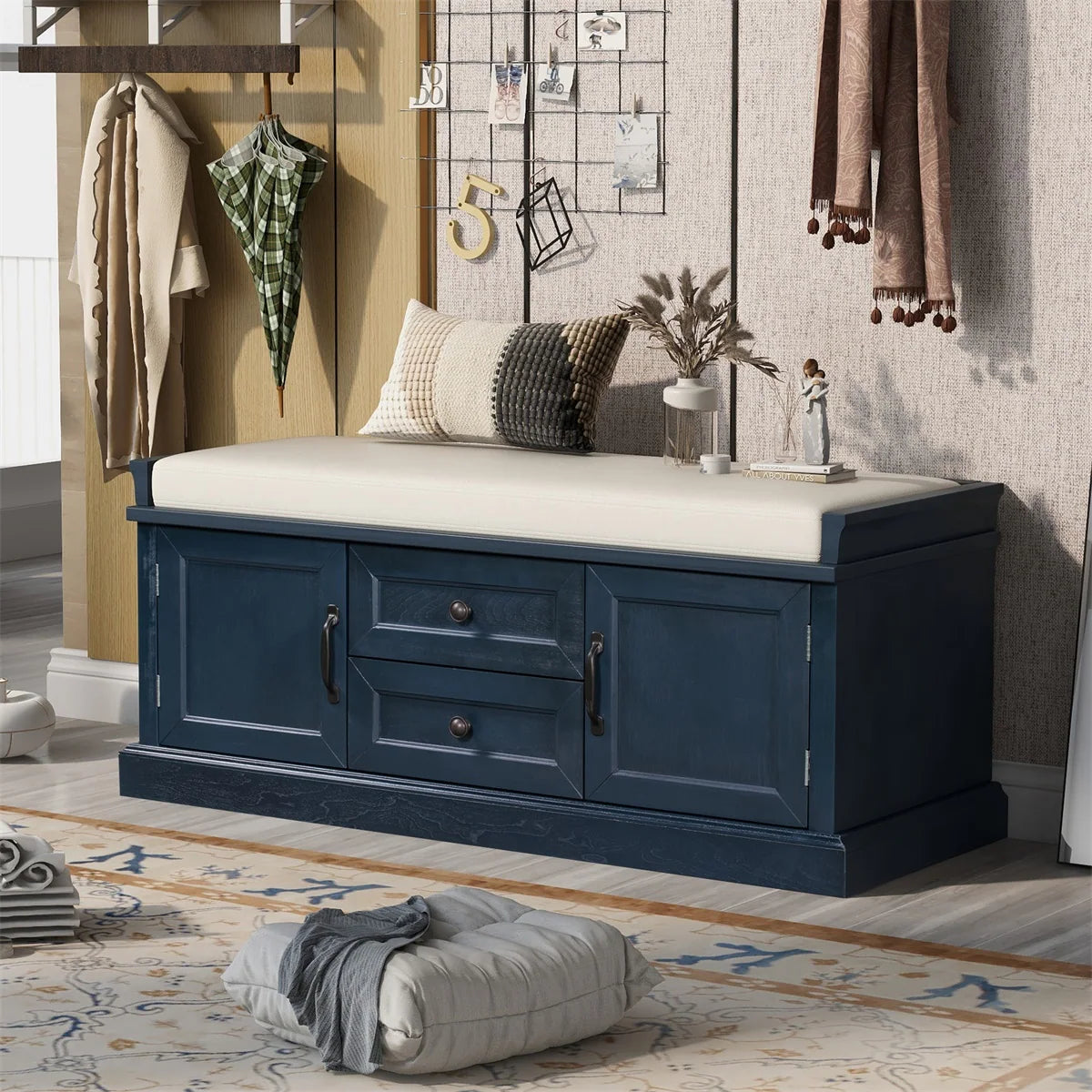 Merax Storage Bench with Removable Cushion