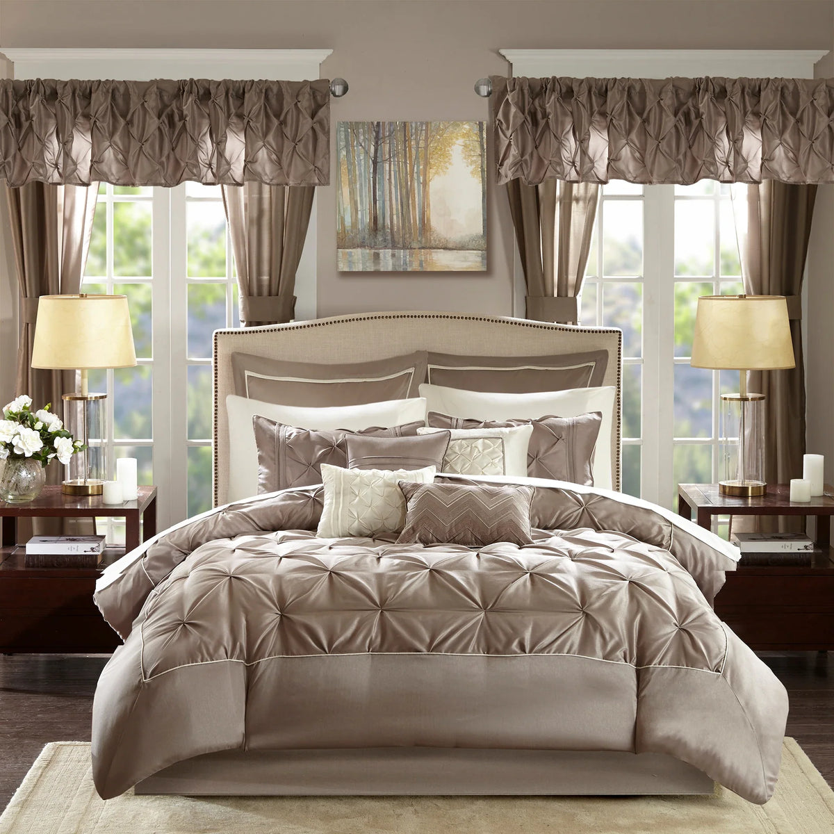 Madison Park Essentials Loretta 24-Piece Room in a Bag with Window Panels and Sheet Set