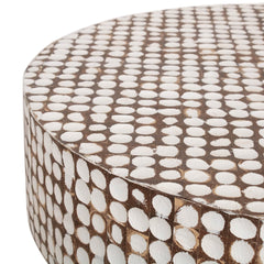 Mila Coconut Shell Round Pedestal Coffee Table by East at Main