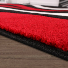 Designer Area Rug with Contour Cut and Modern Wave Pattern