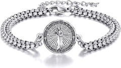 YFN Patron Saint Bracelet Sterling Silver Religious Protector Bracelet Jewelry Gift for Women Men