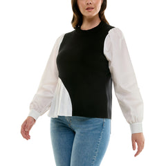Nanette Lepore Women's Contrast Panel Pleated Top