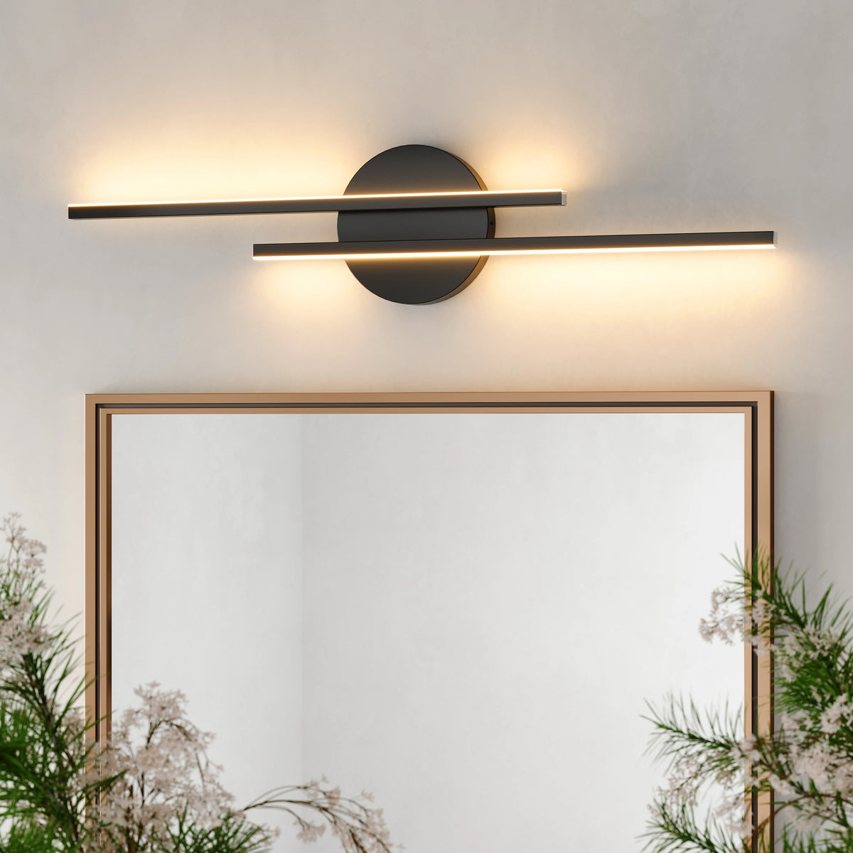 Modern 2-Light Dimmable Bathroom LED Vanity Light
