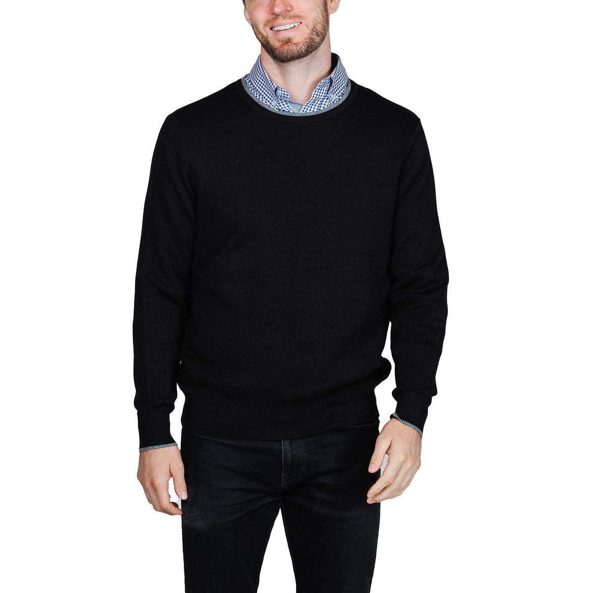 TailorByrd Men's Fine Knit Crewneck Sweater