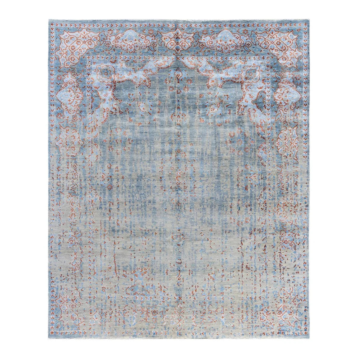 Ikat One-of-a-Kind Hand-Knotted Area Rug, Blue - 8' 1" x 9' 9"