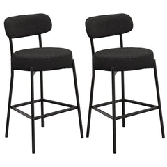 XINMICS 27 Inches Boucle Counter Height Bar Stools with Back
