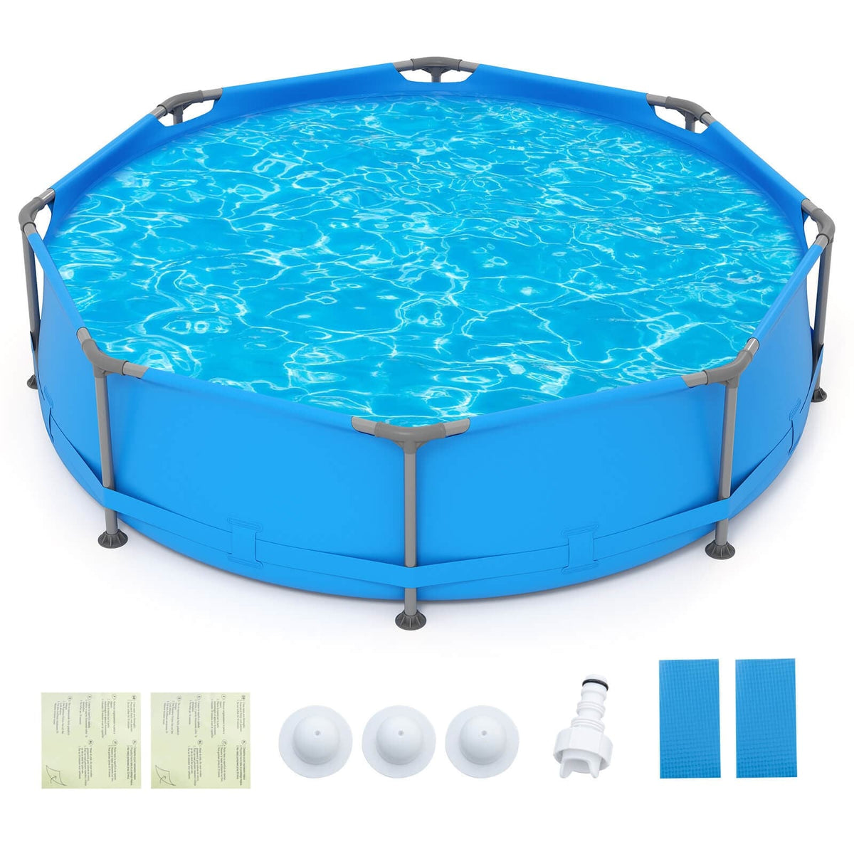 Costway 1158 Gal Outdoor Family Swimming Pool with Metal Frame - See Details