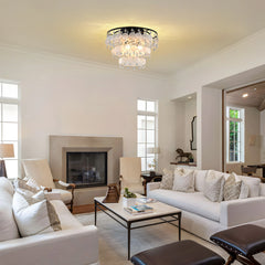 Starsky Coastal 3-Light Tiered Shell-Shaped Glass Flush Mount
