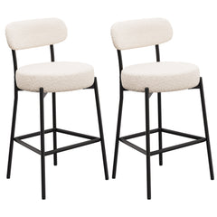 XINMICS 27 Inches Boucle Counter Height Bar Stools with Back