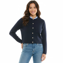 Nanette Lepore Women's Knit Cardigan with Ruffle Collar