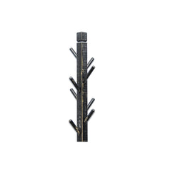 Rena Coat, Hat Rack Stand, 8 Wood Stems, 72 Inch Rustic Black Mahogany