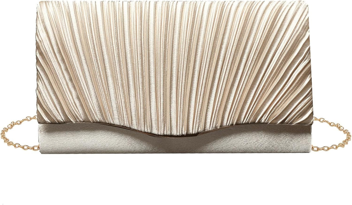 Pleated Clutch Crossbody Chain Bag Banquet Bag