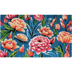 Dahlia Floral Outdoor Coir Non Skid Doormat