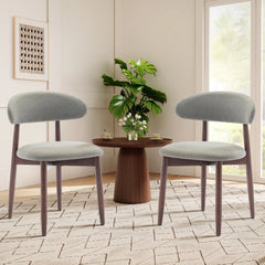 Modern Farmhouse Wooden Dining Chairs Upholstered Fabric Side Chairs with Floor Protectors