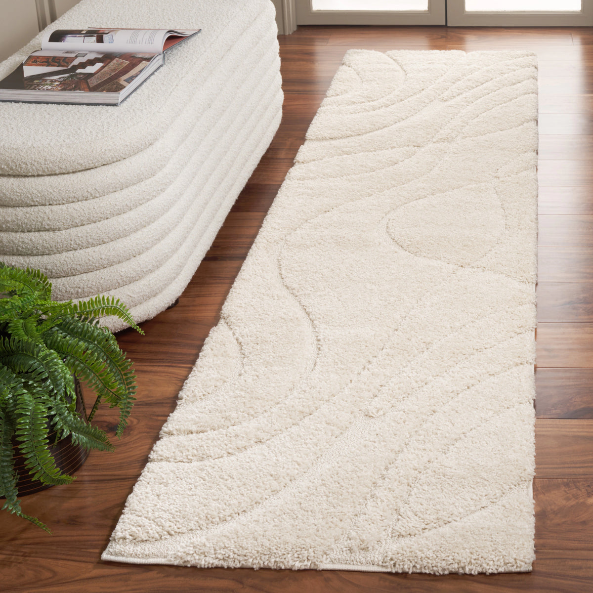 SAFAVIEH Florida Shag Staka Abstract Waves 1.2-inch Area Rug