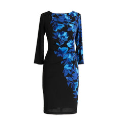 Connected Apparel Jersey Floral Print Dress