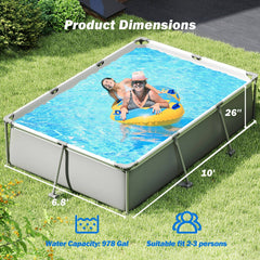 Costway 978 Gal Outdoor Family Swimming Pool with Metal Frame - See Details