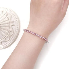 Fashion Adjustable Slider Bolo Clasp Tennis Bracelet for Women Hypoallergenic White Gold Plated Cubic Zirconia Bracelets Gift LCS-Y4043