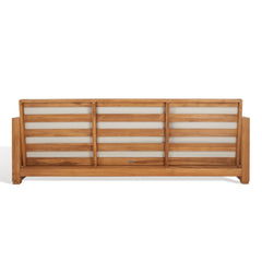 SAFAVIEH Couture Guadeloupe Outdoor Teak 3-Seat Sofa - 84"Wx37"Dx29"H
