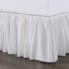 HiEnd Accents Lily Washed Linen Gathered Bed Skirt