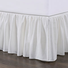 HiEnd Accents Lily Washed Linen Gathered Bed Skirt