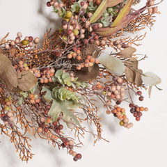 SAFAVIEH Genioara Faux 26 Inch Berry & Acorn Wreath - 26" W x 26" D x 8" H - 26Wx26Dx8H