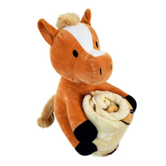 Rollee Pollee Farm Horses Hugger Pillow and Silk Touch Throw Blanket Set