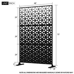Metal Privacy Screen Wall Decoration Free Standing-6.3 ft. H X 4 ft. W