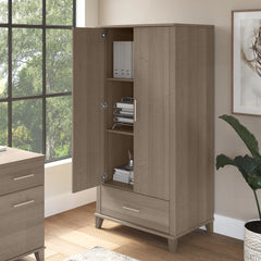 Somerset Tall Storage Cabinet with Doors and Drawer by Bush Furniture