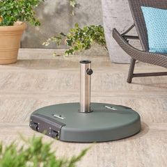 Mota Outdoor Umbrella Base with Stainless Steel Collar by Christopher Knight Home - 25.5" W x 24" D x 15.5" H