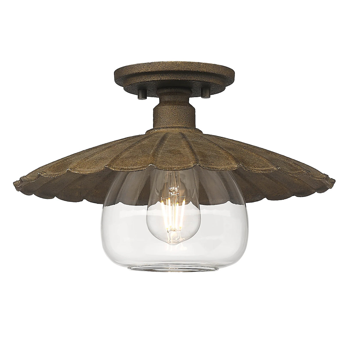 Wry Lighting Clemence 1-light Flush Mount in Dark Rust - Dark Rust
