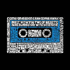 LA Pop Art Men's Premium Blend Word Art T-shirt - 80s One Hit Wonders