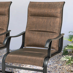 Outdoor Patio Dining Chairs, Breathable Textilene, Iron Frame