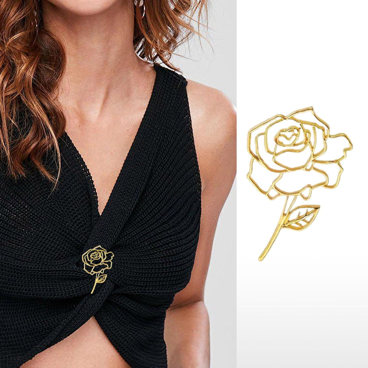 Crystal Rose Flower Brooch Pins for Women Elegant Enamel Rhinestone Pearl Floral Brooches Pin Fashion Jewelry Brooch for Women Gift
