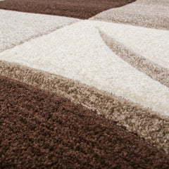 Modern Checkered Area Rug with Contour Cut