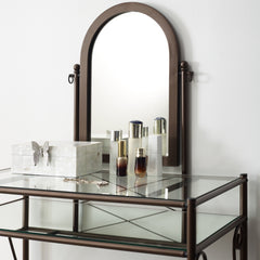 LinonLinon Angelica Glass-top Metal Vanity Set