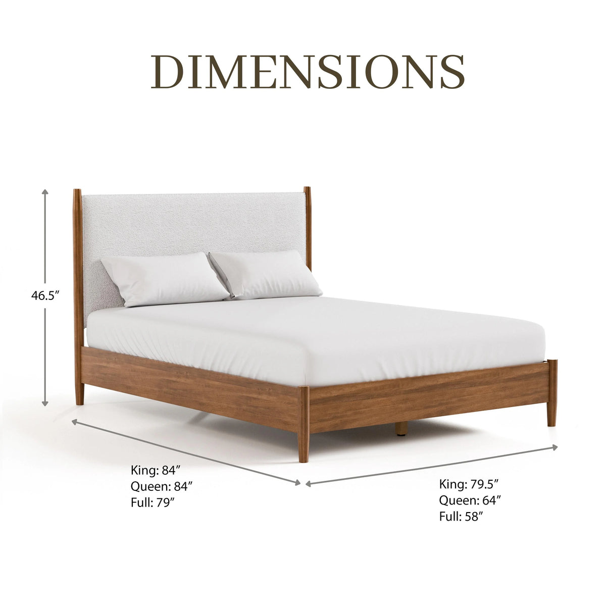 Furniture of America Beau Midcentury 4-Piece Boucle Platform Bedroom Set