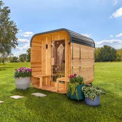 Backyard Discovery Lennon 2-4 Person Outdoor Cube Sauna, Porch