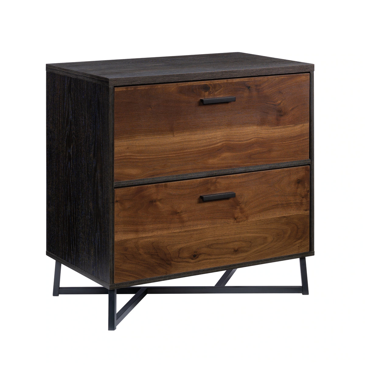 Wood Lateral File with Modern Design, Dark Walnut