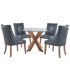 Linon Allard Rustic Famhouse 5 Piece Dining Set