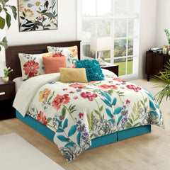 Nanshing Cassia Floral Bouquet 7 Piece Comforter Set