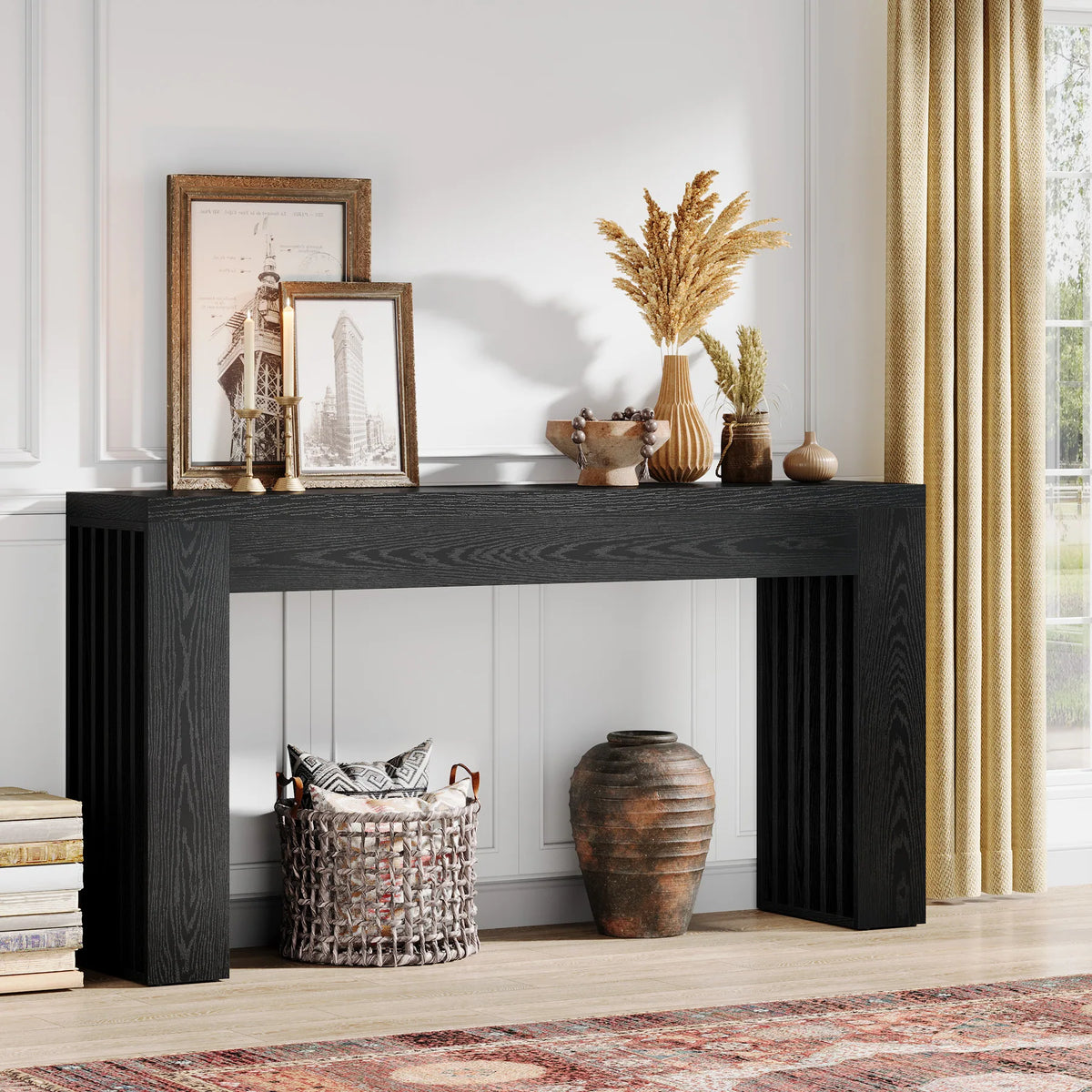 59'' Wood Console Sofa Table Behind The Couch for Entrance, Hallway